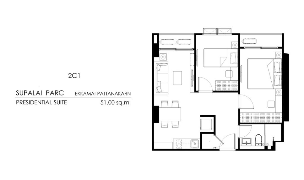 Tower B (Presidential) 2C1 (51 sq.m.)