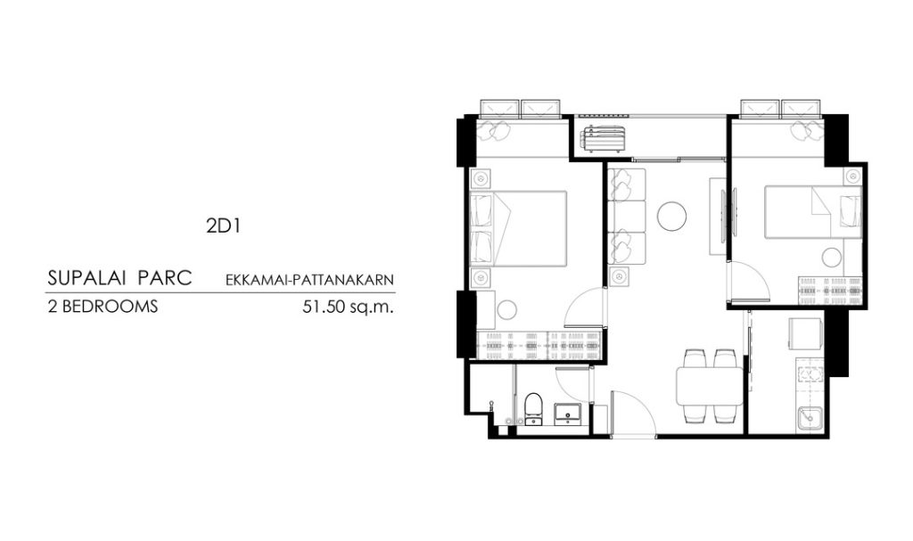 Tower A (Typical) 2D1 (51.5 sq.m.)