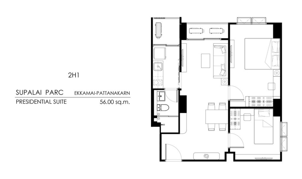 Tower B (Presidential) 2H1 (56 sq.m.)