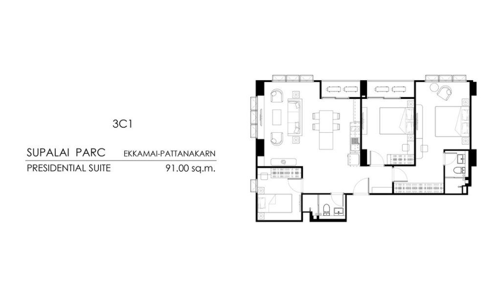 Tower B (Presidential) 3C1 (91 sq.m.)