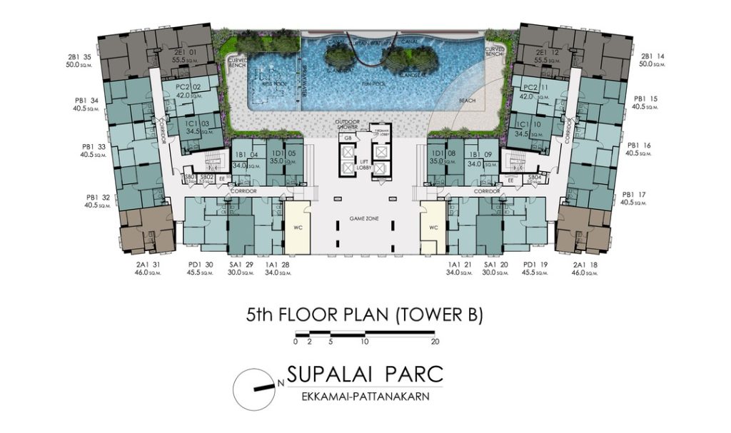 TowerB Plan : 5th supalai parc