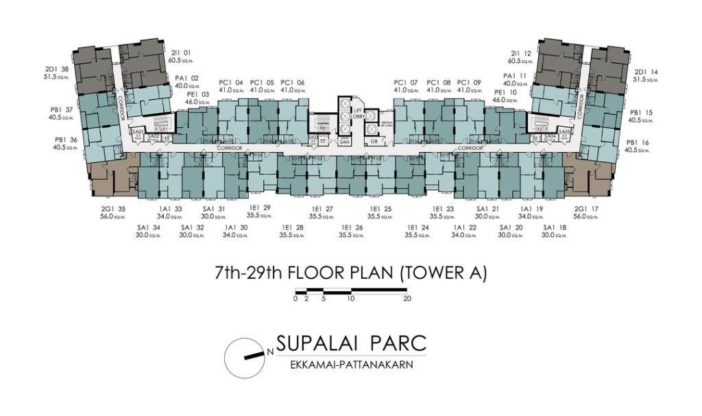 Tower A Plan : 7th-29th supalai parc