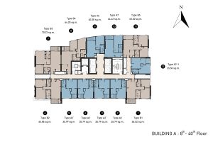 THE SAINT RESIDENCES : Floor Plan : Tower A ANTHONY : Building A (8th-40th Floor)